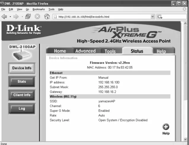 Gambar 4.1 Web Browser untuk access point 