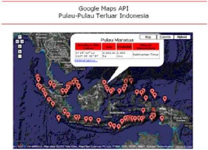 Gambar 2 mengilustrasikan tampilan awal SIG pulau-pulau kecil.  