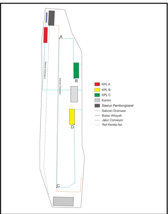 Gambar 2. Layout Sistem Drainase Stockpile 