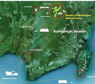 Tabel  2.1  Lokasi  penambangan  batu  bara  PT  Adaro  Indonesia, Provinsi Kalimantan Selatan,  Penelitian  ini  diawali  dengan  mengidentifikasi  pola  curah  hujan  di  daerah  kajian  yaitu  South  Tutupan  Provinsi  Kalimantan  Selatan