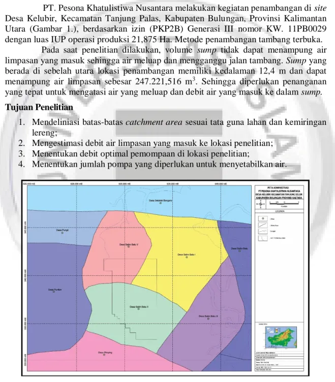 Gambar 1. Peta Lokasi IUP PT Pesona Khatulistiwa Nusantara dan Batas Desa  B.  Landasan Teori 