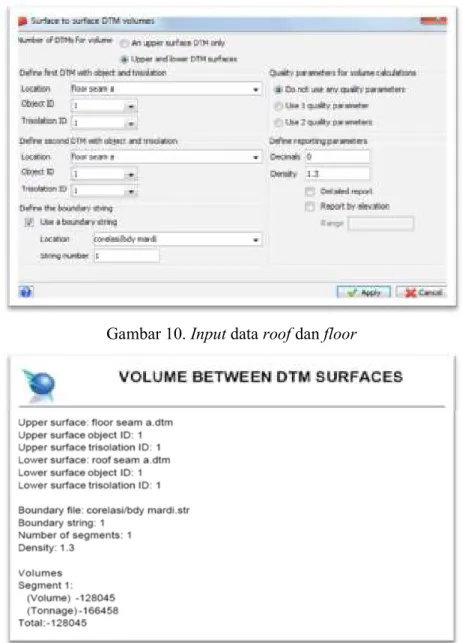 Gambar 10. Input data roof dan floor 