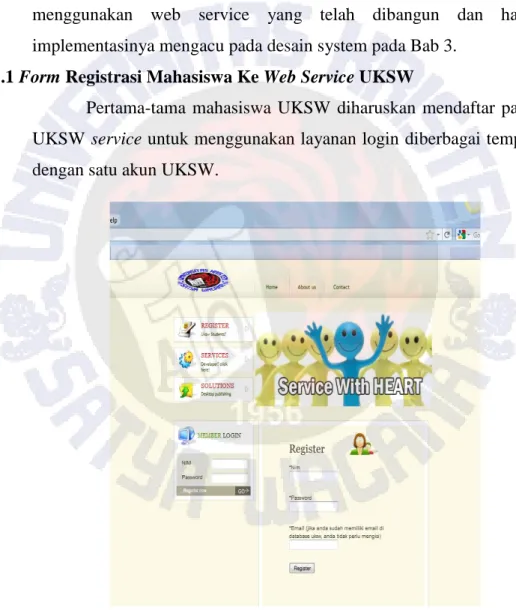 Gambar 4.1 Registasi Mahasiswa ke UKSW_service 