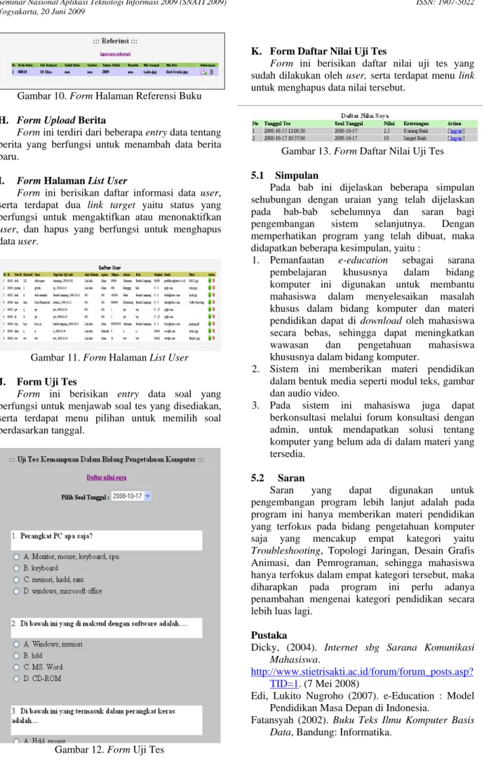 Gambar 10. Form Halaman Referensi Buku 