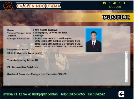 Gambar 4.4 Tampilan Halaman Profile 