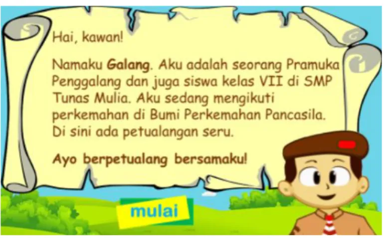 Gambar 4. Halaman Perkenalan  2)  Menu Utama 