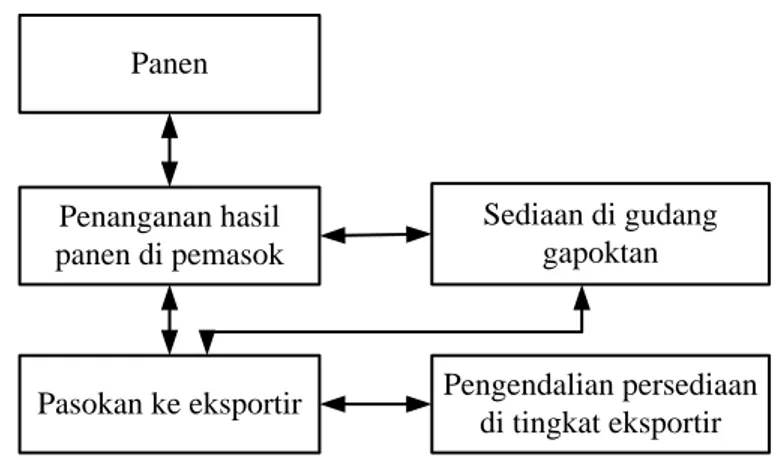 Gambar 22.   Hubungan  antar  kegiatan  rantai  pasok  mangga  gedong  gincu  untuk  ekspor 