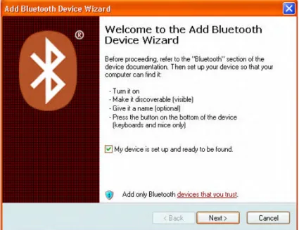Gambar 16.3. pilihan menu icon Bluetooth 