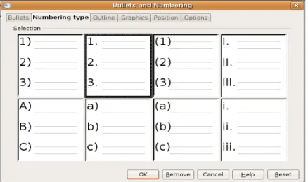 Gambar 2.8 Kotak dialog Bullets and Numbering, tab Numbering Type
