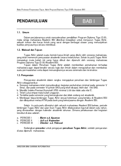 Buku Pedoman Penyusunan Tugas Akhir Program Diploma Tiga (D.III ...