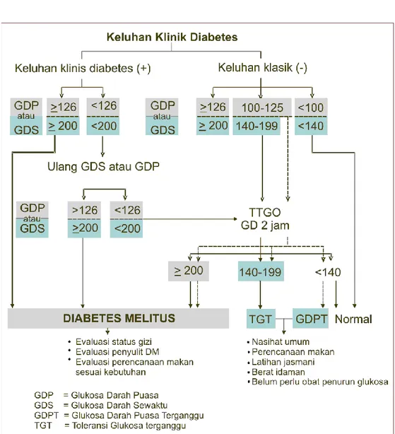 Gambar 3. Langkah-langkah diagnostik DM dan gangguan toleransi  glukosa  (Perkeni, 2011) 