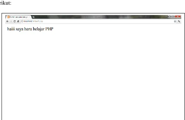 Gambar 2.1. Tampilan PHP Sederhana 