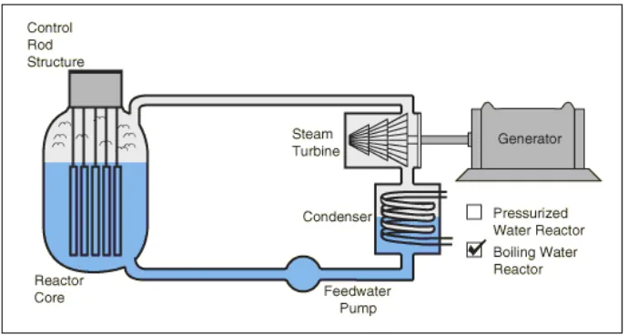 Gambar 2.3 Boiling Water Reactor (Roulstone, 2011) 