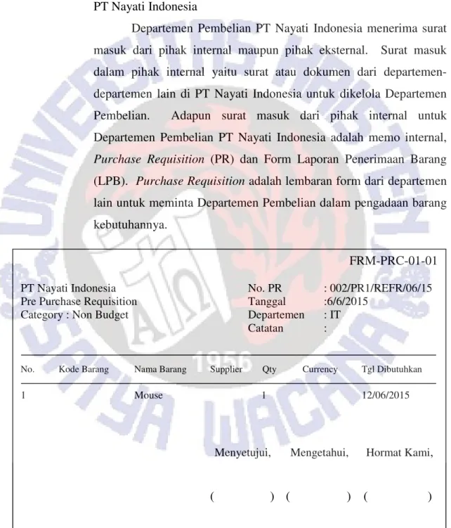 Gambar 3.4.1. Form Purchase Requisition 