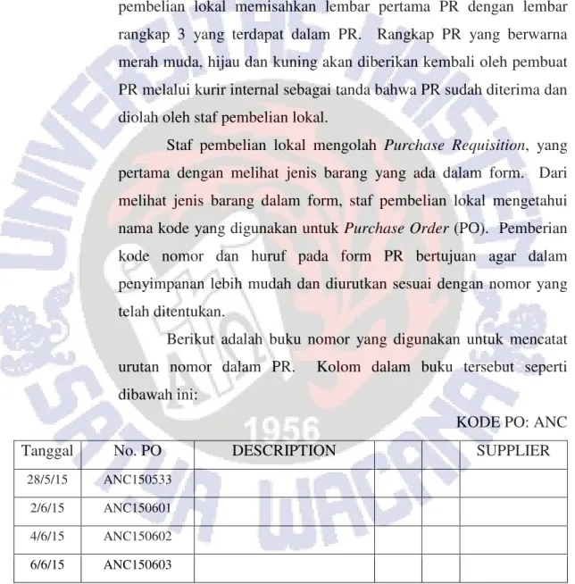 Gambar 3.4.1.1. Buku Nomor Purchase Requisition 
