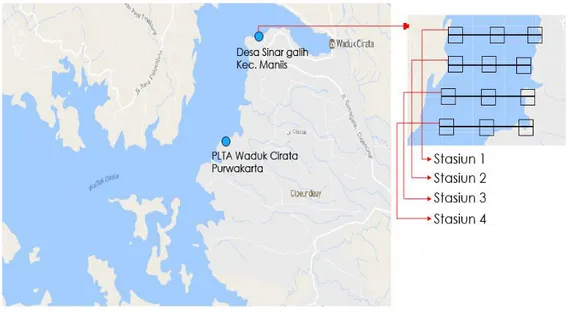 Gambar 2.1 Peta geografis Waduk Cirata Purwakarta 