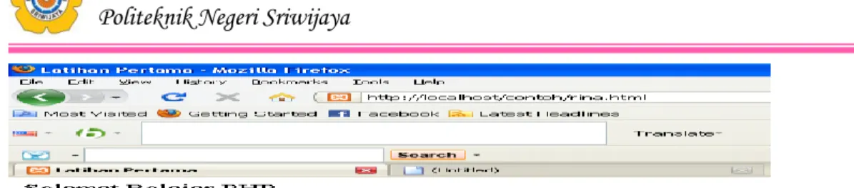 Gambar 2.1. Tampilan PHP Sederhana 