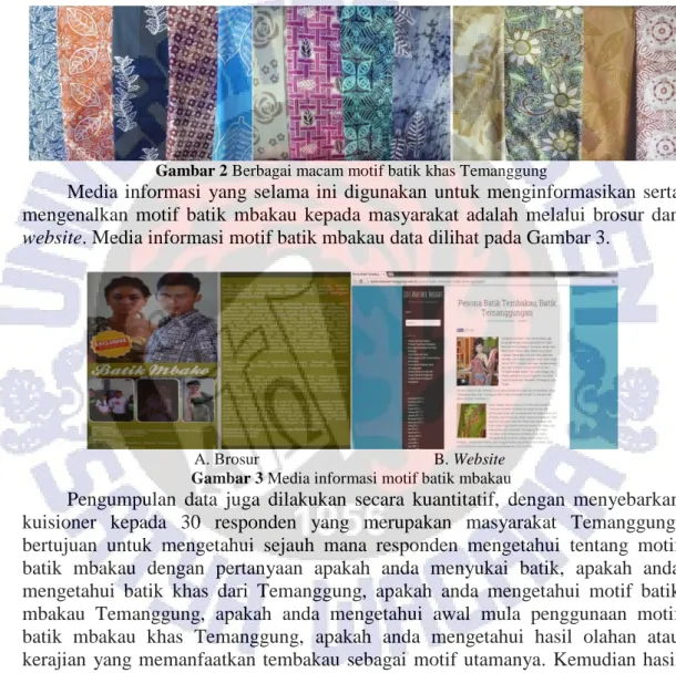 Gambar 2 Berbagai macam motif batik khas Temanggung 