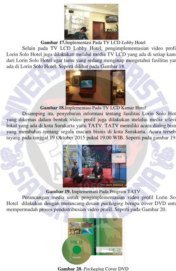 Gambar 17.Implementasi Pada TV LCD Lobby Hotel 