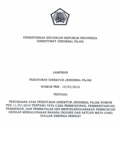 KEMENTERIAN KEUANGAN REPUBLIK INDONESIA DIREKTORAT JENDERAL PAJAK ...