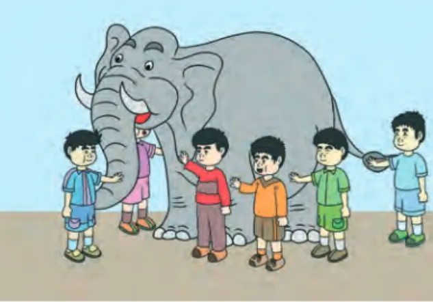 Gambar 3.10 Anak-anak mengelilingi gajah
