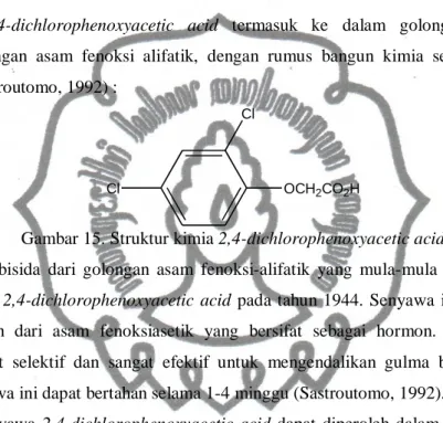 Gambar 15. Struktur kimia 2,4-dichlorophenoxyacetic acid 