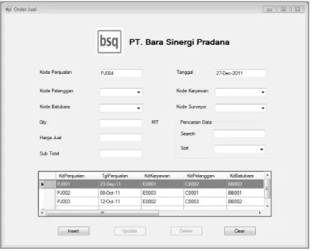 Gambar 9 – Rancangan Layar Order Jual (SO) 