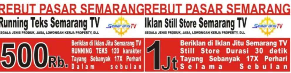 Gambar 3. 1. Rate Card Cakra Semarang TV 