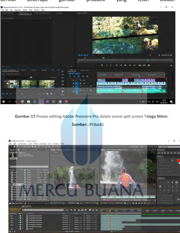 Gambar 18.Proses editing Scribble efek dalam Adobe After Effect dalam episode Curug  Putri