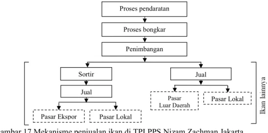 Gambar 17 Mekanisme penjualan ikan di TPI PPS Nizam Zachman Jakarta               tahun 2010 