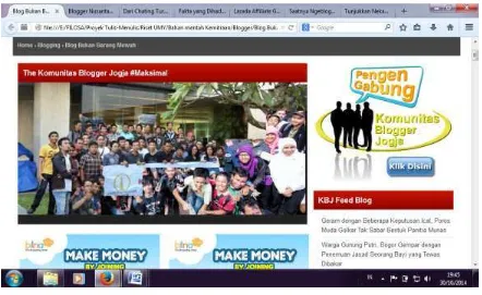 Gambar 4.1 Halaman muka blogger jogja 