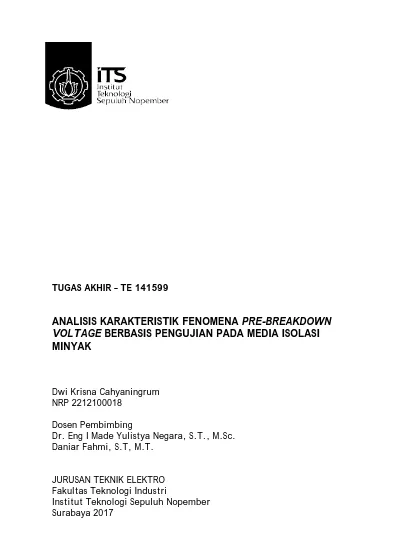 ANALISIS KARAKTERISTIK FENOMENA PRE-BREAKDOWN VOLTAGE BERBASIS ...