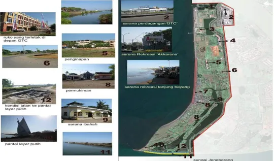 Gambar 3. Peta Kondisi Eksisting Pantai Losari (Sumber: Analisis Penulis, 2013)
