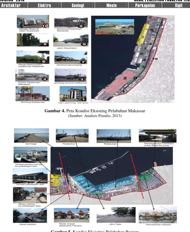 Gambar 4. Peta Kondisi Eksisting Pelabuhan Makassar (Sumber: Analisis Penulis, 2013)
