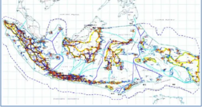 Gambar 2. Peta wilayah perbatasan laut Indonesia  Perumusan  strategi  merupakan  proses  penyusunan  langkah-langkah  kedepan  untuk  membangun  visi  dan  misi  pengaman  terhadap  wilayah  perbatasan  laut  Indonesia
