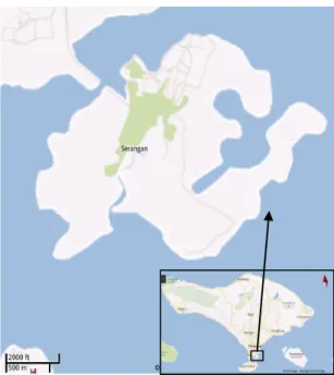 Gambar 1. Peta lokasi Pulau Serangan, Bali 