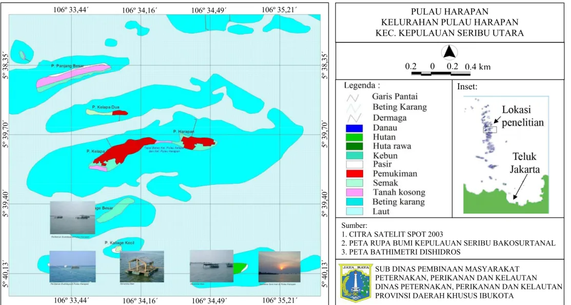 Gambar 2. Peta lokasi penelitian Pulau Harapan 