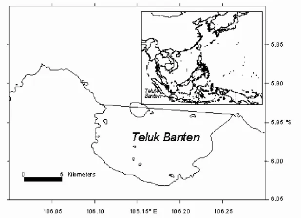 Gambar 1. Lokasi penelitian di Teluk Banten, Provinsi Banten 