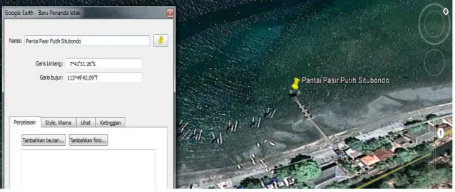 Gambar 3.1. Pantai Pasir Putih diambil dari Google Earth 6