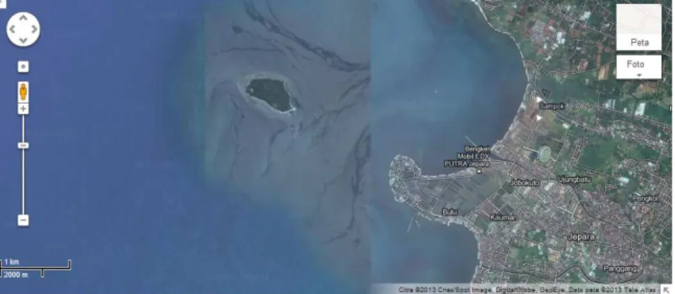 Gambar 5. Pulau Panjang Dilihat dari Aplikasi Google Earth 21 (Sumber: Google Earth) 