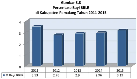 Gambar 3.8  Persentase Bayi BBLR 