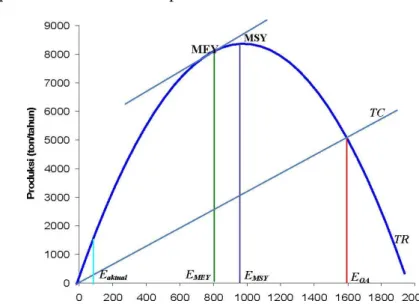 Gambar 2.  Model bio-ekonomi untuk pengelolaan perikanan kakap putih di perairan  Mimika 