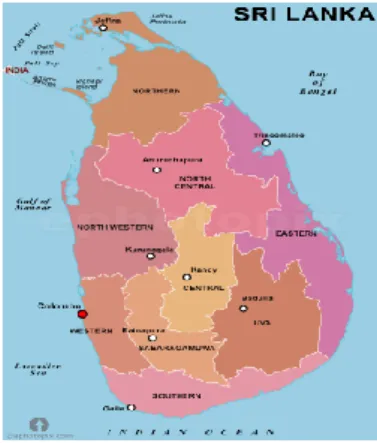 Gambar 1.1. Peta Sri Lanka 