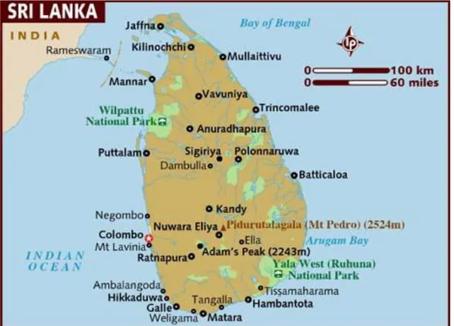 Gambar 2. Peta Negara Sri Lanka 