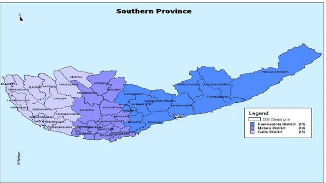 Gambar 4. Peta Sri Lanka &amp; Southern Province 