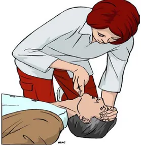 Gambar 2.1. Head-tilt, chin-lift maneuver (sumber : European  Resusciation Council Guidelines for Resuscitation 2010)