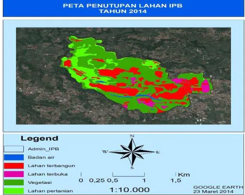 Gambar 1. Peta Penutupan lahan kampus IPB tahun 2014 