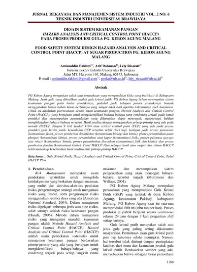 JURNAL REKAYASA DAN MANAJEMEN SISTEM INDUSTRI VOL. 2 NO. 6 TEKNIK ...