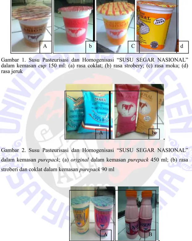 Gambar  2.  Susu  Pasteurisasi  dan  Homogenisasi  “SUSU  SEGAR  NASIONAL” 