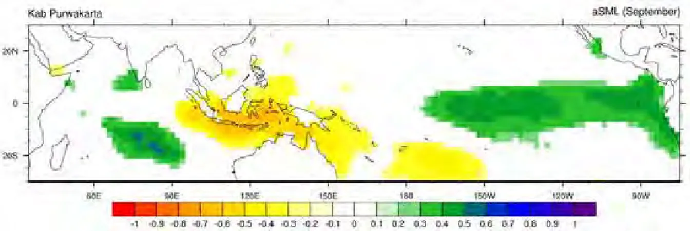 Gambar 2-8  Perubahan  peluang  hujan  harian  maksimum  periode  1981-1990,  1991-2000,  2001-2010  terhadap  rata-rata 1981-2010 